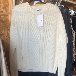 Classic Cream Cable Knit Sweater